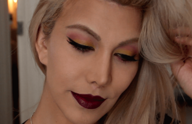 maquillaje labios color vino