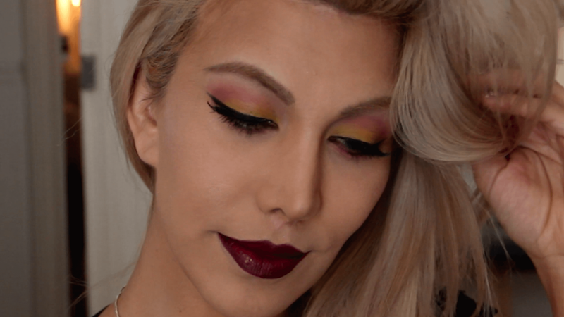 maquillaje labios color vino